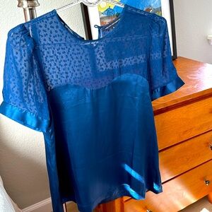 Blue silk blouse